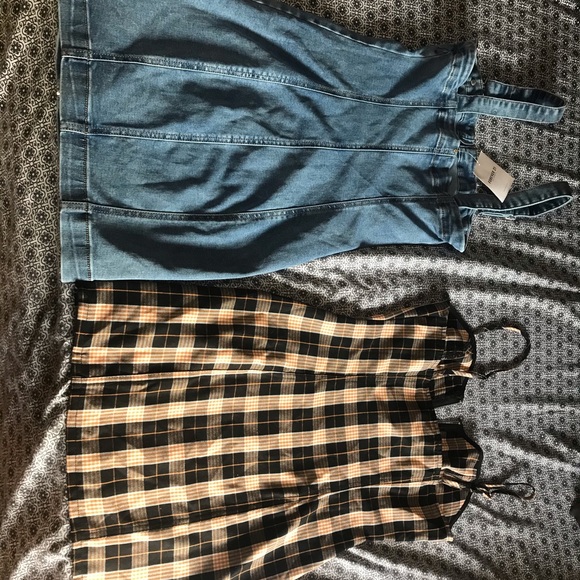 Jean dress and plaid dress combo - Picture 3 of 6